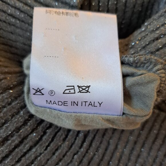 Tricot Chic Grey Silver Turtleneck Silk Wool Sweater Top Size US 8 / S - M - Picture 16 of 16